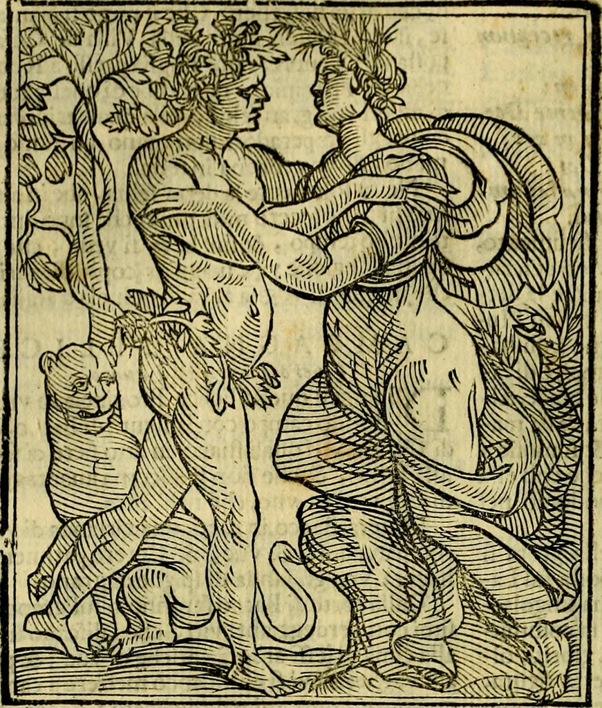 An illustration from Iconologia di Cesare Ripa ... Divisa in tre libri, ne i quali si esprimono varie imagini di virtù, vitij, affetti, passioni humane, arti, discipline, humori, elementi, corpi celesti, prouincie d'Italia, fiumi, & altre materie infinite vtili ad ogni stato di persone, 1669, leaf 391