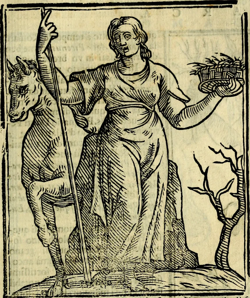 An illustration from Iconologia di Cesare Ripa ... Divisa in tre libri, ne i quali si esprimono varie imagini di virtù, vitij, affetti, passioni humane, arti, discipline, humori, elementi, corpi celesti, prouincie d'Italia, fiumi, & altre materie infinite vtili ad ogni stato di persone, 1669, leaf 394
