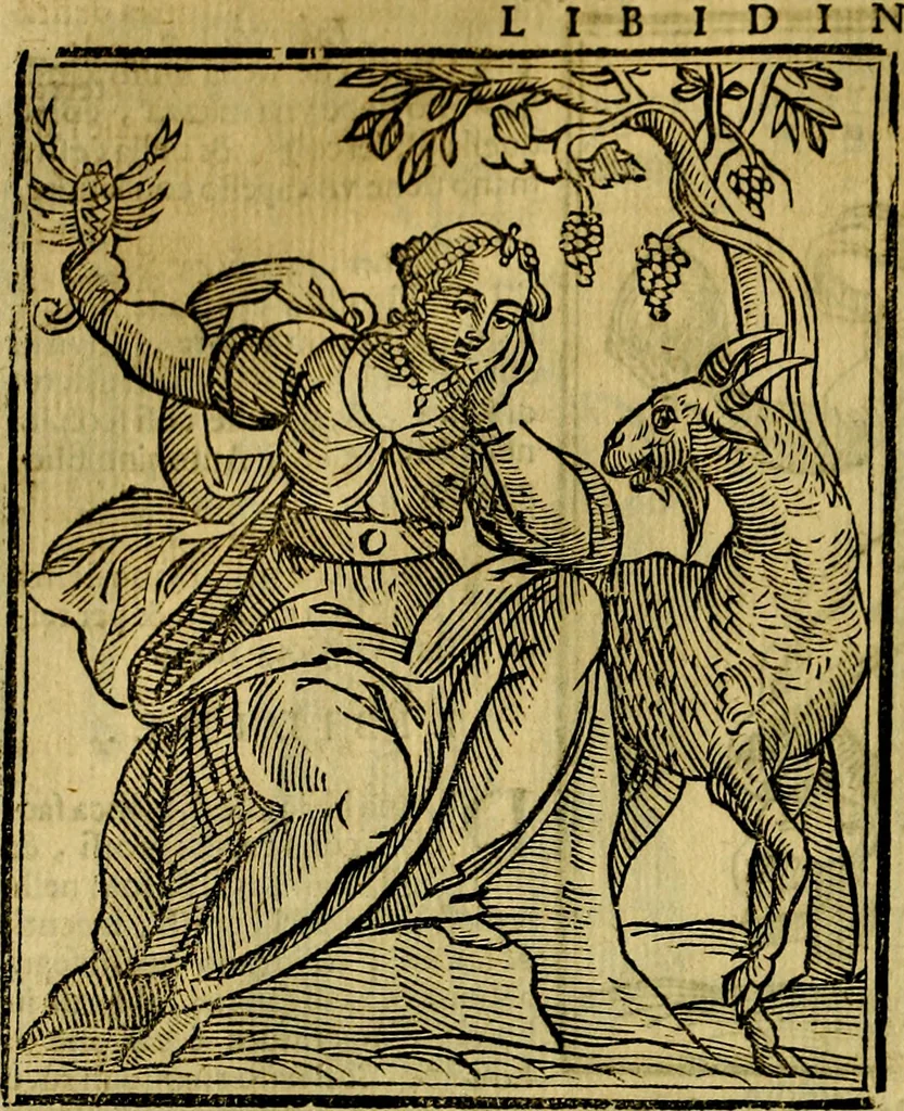 An illustration from Iconologia di Cesare Ripa ... Divisa in tre libri, ne i quali si esprimono varie imagini di virtù, vitij, affetti, passioni humane, arti, discipline, humori, elementi, corpi celesti, prouincie d'Italia, fiumi, & altre materie infinite vtili ad ogni stato di persone, 1669, leaf 439