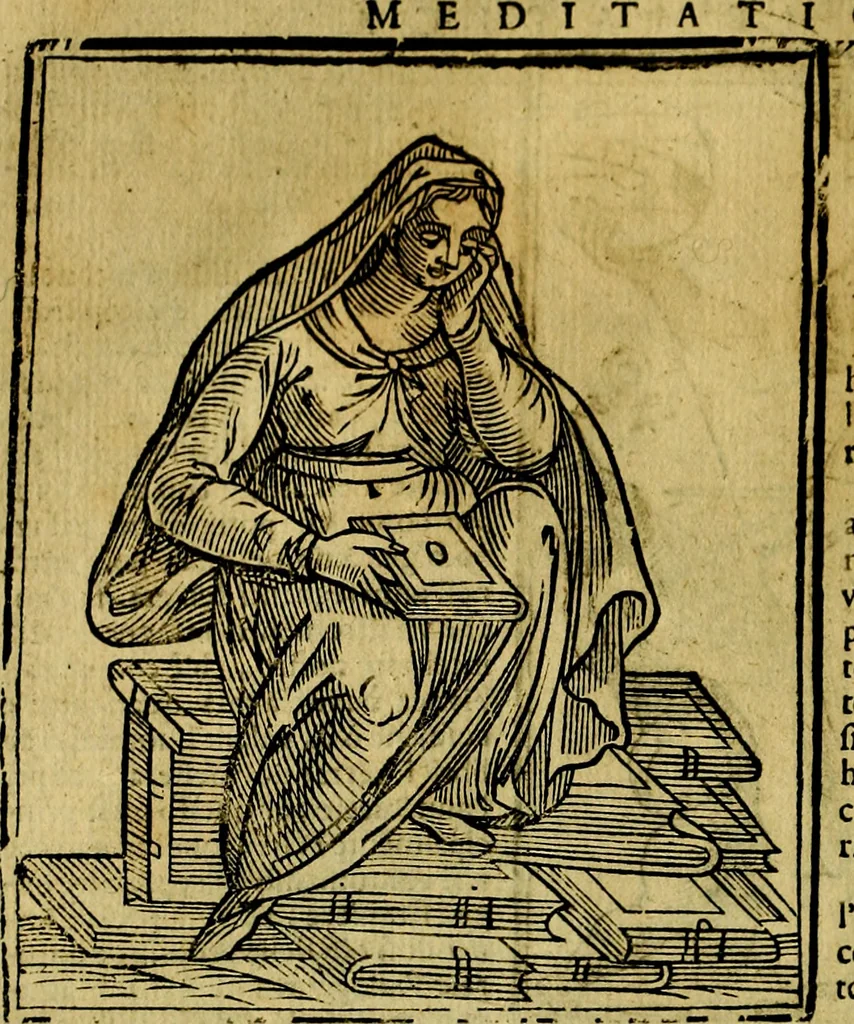 An illustration from Iconologia di Cesare Ripa ... Divisa in tre libri, ne i quali si esprimono varie imagini di virtù, vitij, affetti, passioni humane, arti, discipline, humori, elementi, corpi celesti, prouincie d'Italia, fiumi, & altre materie infinite vtili ad ogni stato di persone, 1669, leaf 453
