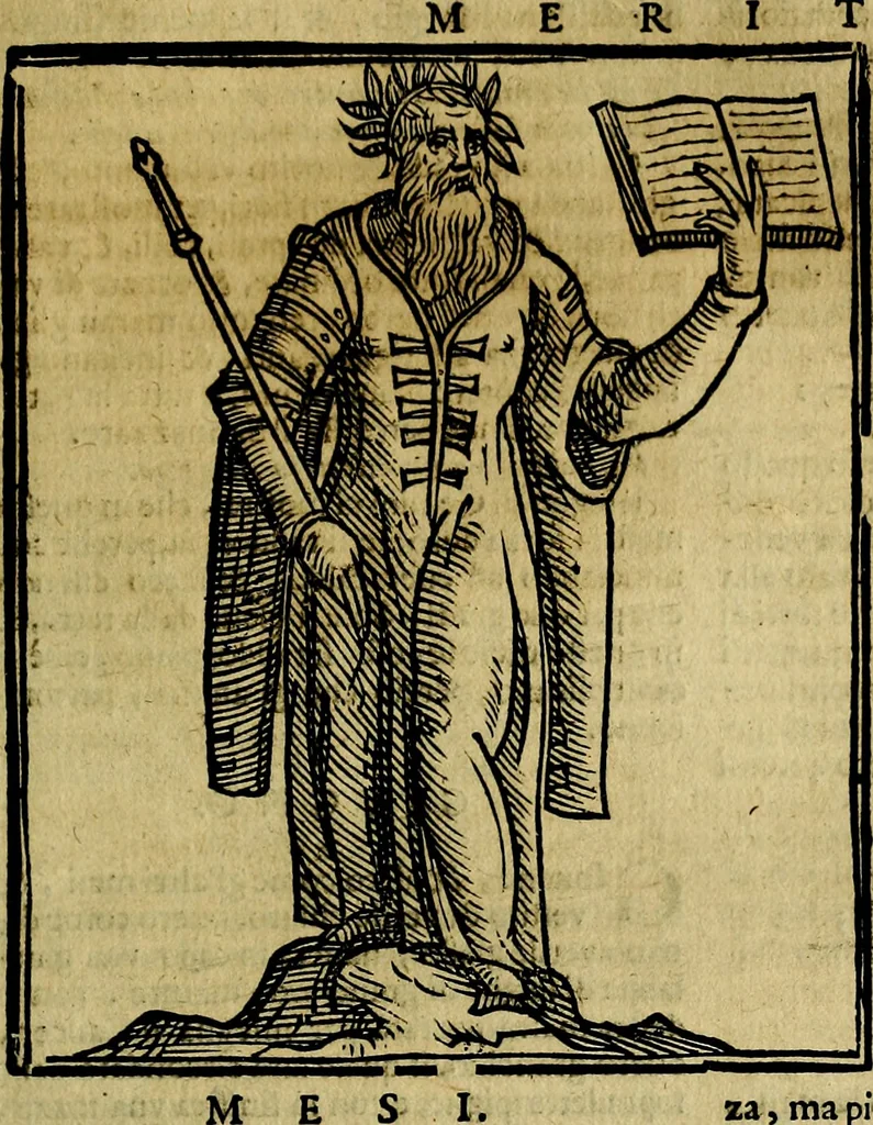 An illustration from Iconologia di Cesare Ripa ... Divisa in tre libri, ne i quali si esprimono varie imagini di virtù, vitij, affetti, passioni humane, arti, discipline, humori, elementi, corpi celesti, prouincie d'Italia, fiumi, & altre materie infinite vtili ad ogni stato di persone, 1669, leaf 458