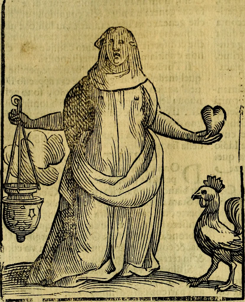An illustration from Iconologia di Cesare Ripa ... Divisa in tre libri, ne i quali si esprimono varie imagini di virtù, vitij, affetti, passioni humane, arti, discipline, humori, elementi, corpi celesti, prouincie d'Italia, fiumi, & altre materie infinite vtili ad ogni stato di persone, 1669, leaf 519