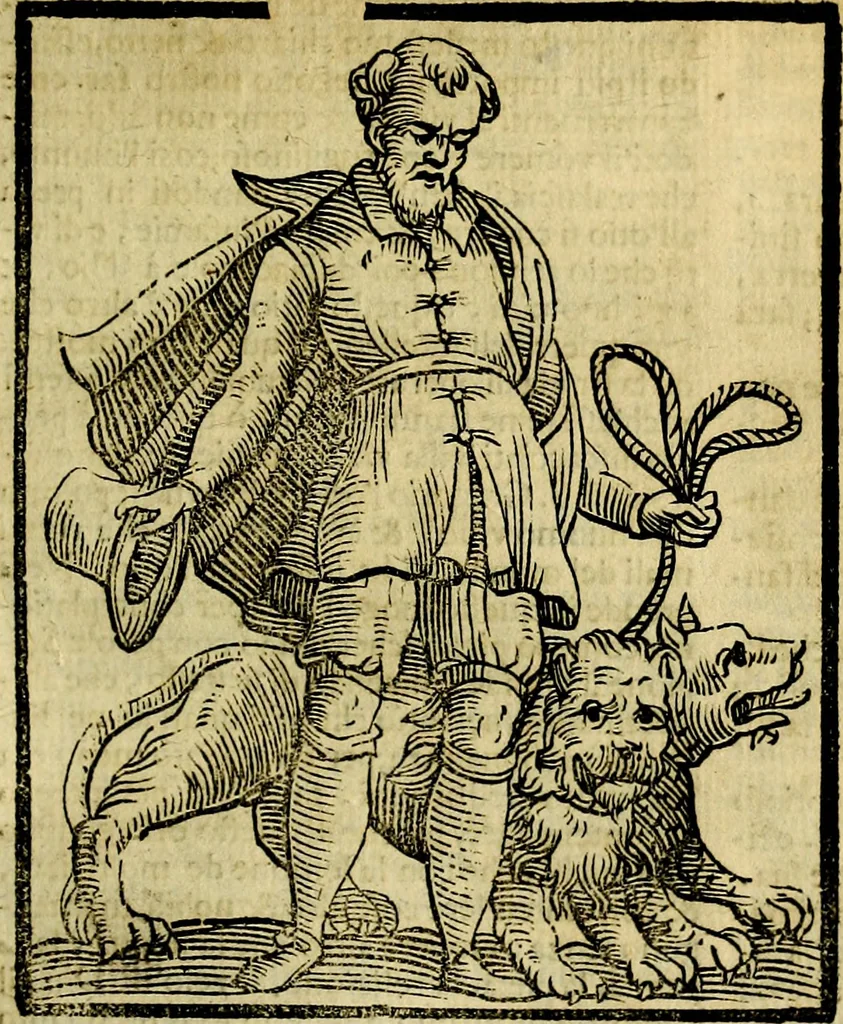 An illustration from Iconologia di Cesare Ripa ... Divisa in tre libri, ne i quali si esprimono varie imagini di virtù, vitij, affetti, passioni humane, arti, discipline, humori, elementi, corpi celesti, prouincie d'Italia, fiumi, & altre materie infinite vtili ad ogni stato di persone, 1669, leaf 528