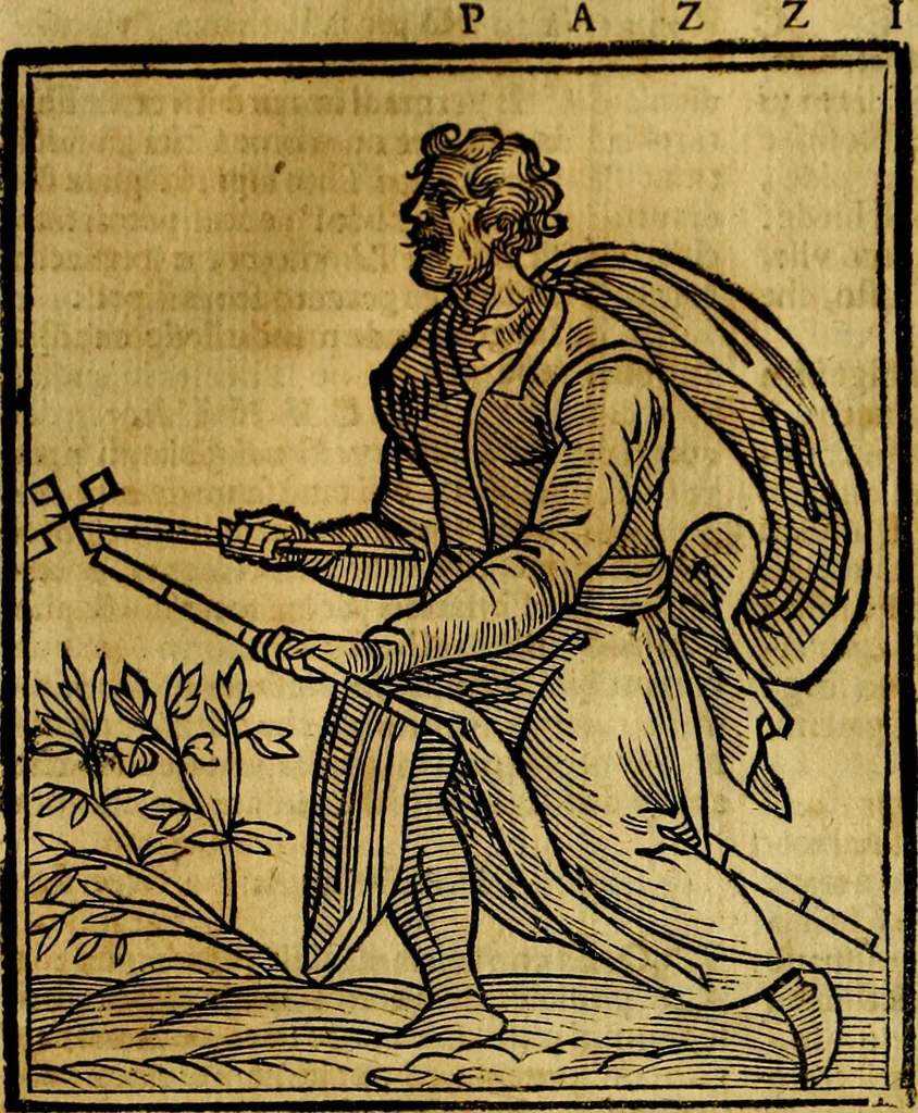 An illustration from Iconologia di Cesare Ripa ... Divisa in tre libri, ne i quali si esprimono varie imagini di virtù, vitij, affetti, passioni humane, arti, discipline, humori, elementi, corpi celesti, prouincie d'Italia, fiumi, & altre materie infinite vtili ad ogni stato di persone, 1669, leaf 539