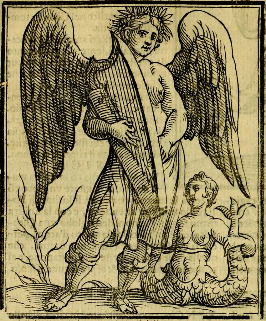 An illustration from Iconologia di Cesare Ripa ... Divisa in tre libri, ne i quali si esprimono varie imagini di virtù, vitij, affetti, passioni humane, arti, discipline, humori, elementi, corpi celesti, prouincie d'Italia, fiumi, & altre materie infinite vtili ad ogni stato di persone, 1669, leaf 549