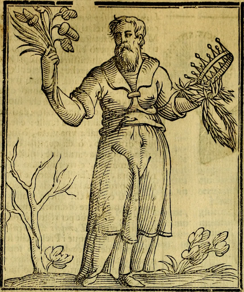 An illustration from Iconologia di Cesare Ripa ... Divisa in tre libri, ne i quali si esprimono varie imagini di virtù, vitij, affetti, passioni humane, arti, discipline, humori, elementi, corpi celesti, prouincie d'Italia, fiumi, & altre materie infinite vtili ad ogni stato di persone, 1669, leaf 563