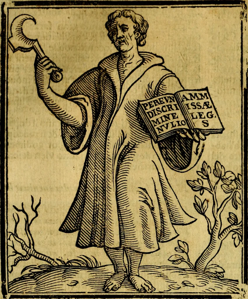 An illustration from Iconologia di Cesare Ripa ... Divisa in tre libri, ne i quali si esprimono varie imagini di virtù, vitij, affetti, passioni humane, arti, discipline, humori, elementi, corpi celesti, prouincie d'Italia, fiumi, & altre materie infinite vtili ad ogni stato di persone, 1669, leaf 595