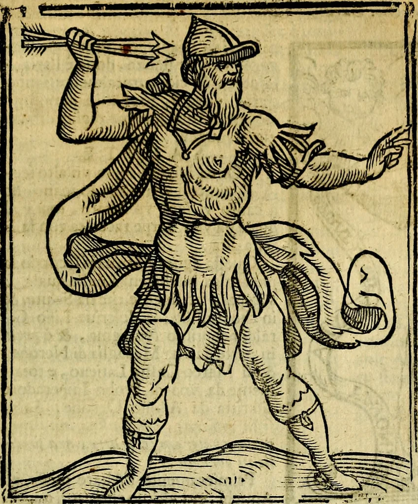 An illustration from Iconologia di Cesare Ripa ... Divisa in tre libri, ne i quali si esprimono varie imagini di virtù, vitij, affetti, passioni humane, arti, discipline, humori, elementi, corpi celesti, prouincie d'Italia, fiumi, & altre materie infinite vtili ad ogni stato di persone, 1669, leaf 606