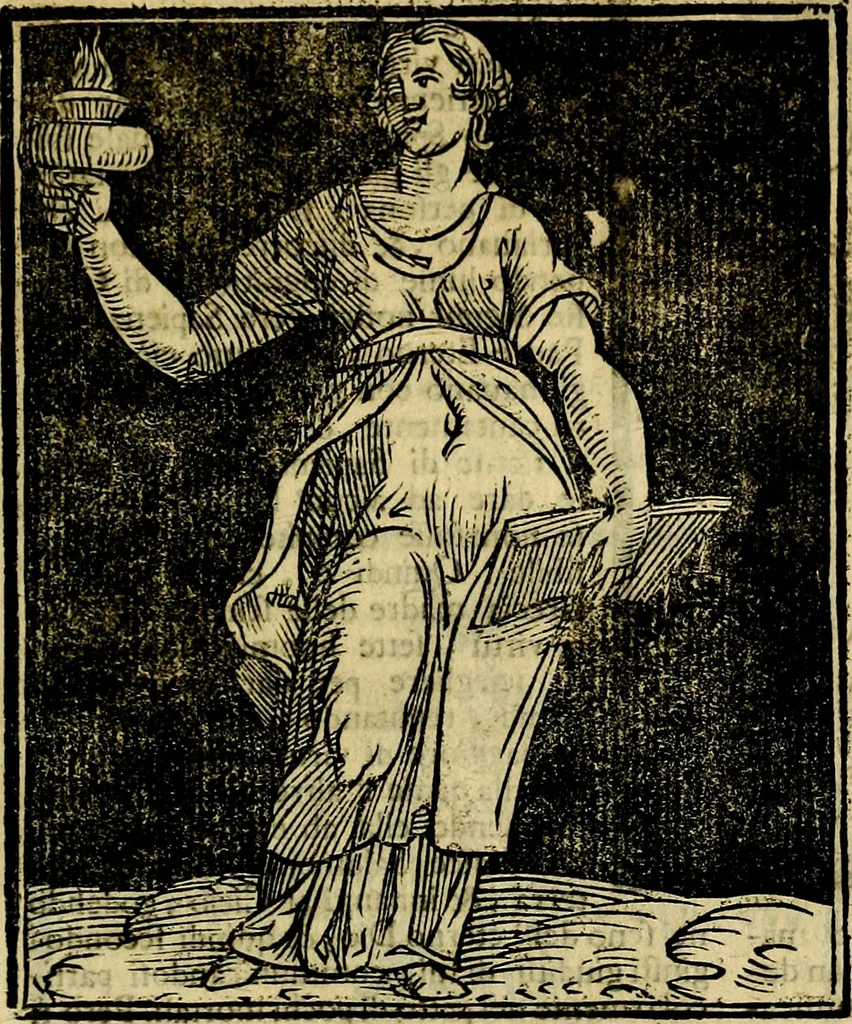 An illustration from Iconologia di Cesare Ripa ... Divisa in tre libri, ne i quali si esprimono varie imagini di virtù, vitij, affetti, passioni humane, arti, discipline, humori, elementi, corpi celesti, prouincie d'Italia, fiumi, & altre materie infinite vtili ad ogni stato di persone, 1669, leaf 610