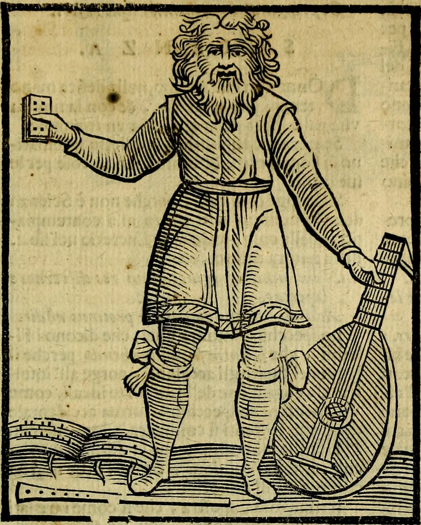 An illustration from Iconologia di Cesare Ripa ... Divisa in tre libri, ne i quali si esprimono varie imagini di virtù, vitij, affetti, passioni humane, arti, discipline, humori, elementi, corpi celesti, prouincie d'Italia, fiumi, & altre materie infinite vtili ad ogni stato di persone, 1669, leaf 616