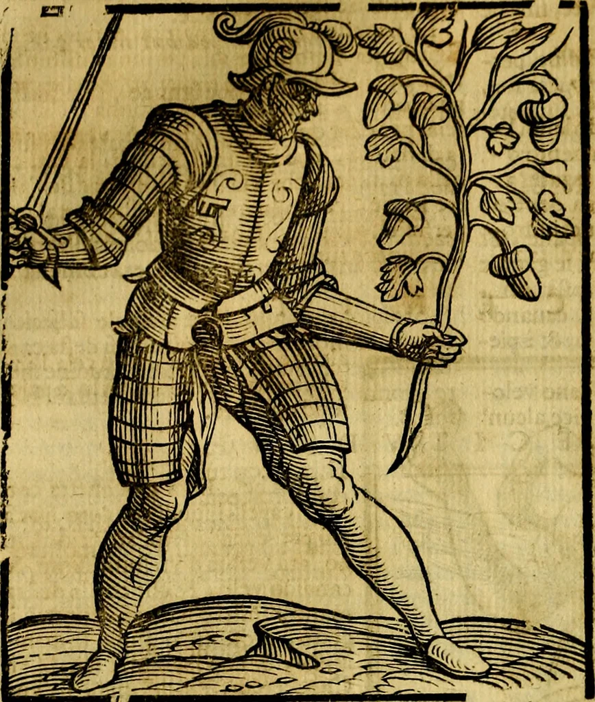 An illustration from Iconologia di Cesare Ripa ... Divisa in tre libri, ne i quali si esprimono varie imagini di virtù, vitij, affetti, passioni humane, arti, discipline, humori, elementi, corpi celesti, prouincie d'Italia, fiumi, & altre materie infinite vtili ad ogni stato di persone, 1669, leaf 645