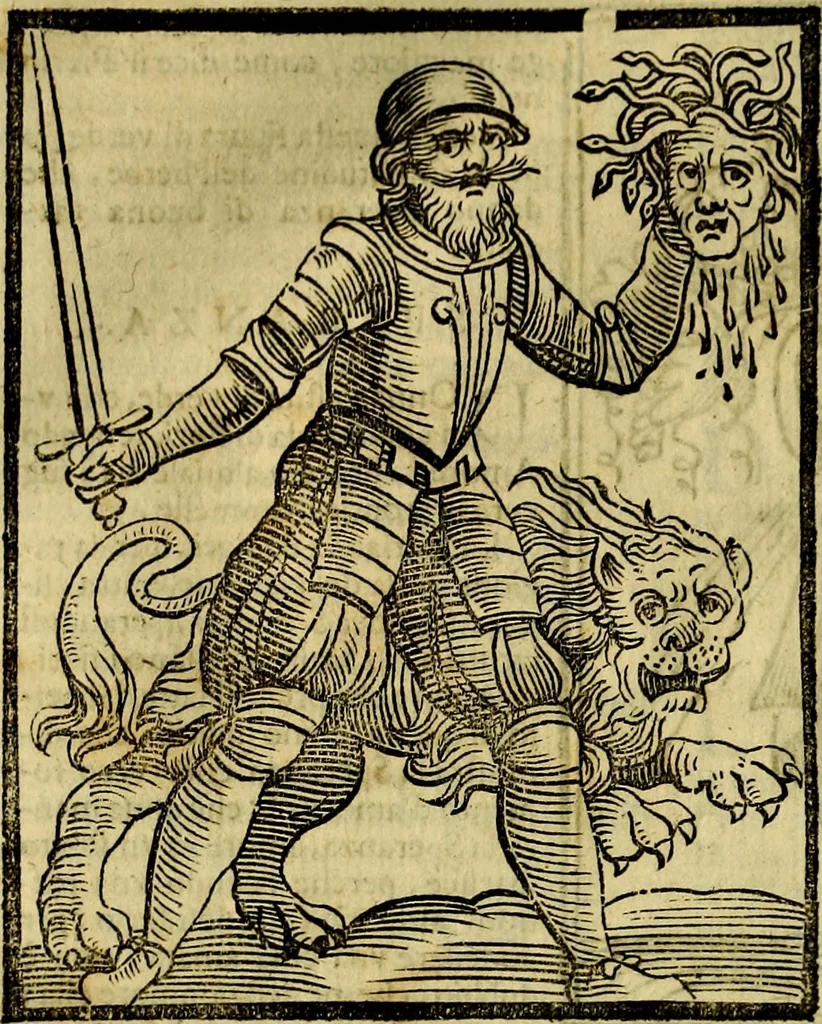 An illustration from Iconologia di Cesare Ripa ... Divisa in tre libri, ne i quali si esprimono varie imagini di virtù, vitij, affetti, passioni humane, arti, discipline, humori, elementi, corpi celesti, prouincie d'Italia, fiumi, & altre materie infinite vtili ad ogni stato di persone, 1669, leaf 655