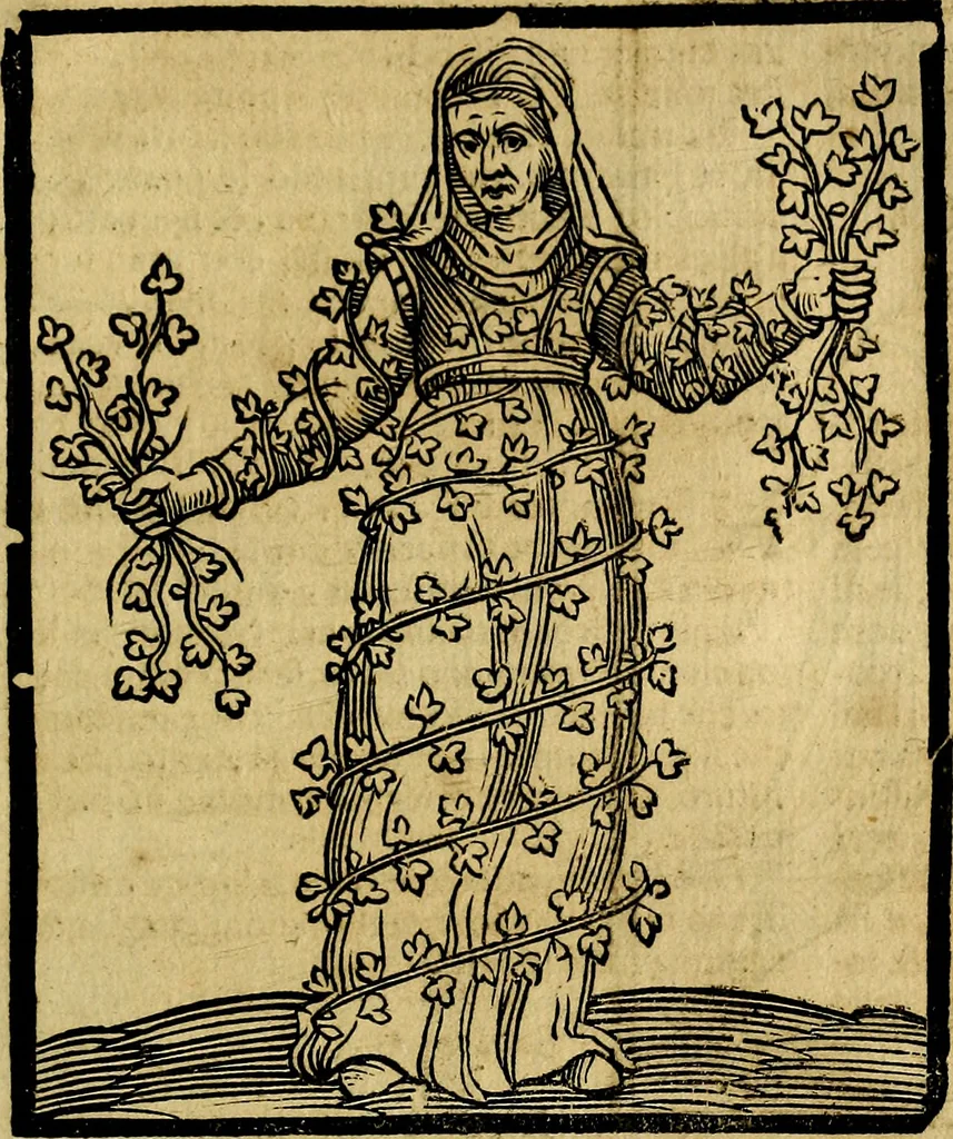 An illustration from Iconologia di Cesare Ripa ... Divisa in tre libri, ne i quali si esprimono varie imagini di virtù, vitij, affetti, passioni humane, arti, discipline, humori, elementi, corpi celesti, prouincie d'Italia, fiumi, & altre materie infinite vtili ad ogni stato di persone, 1669, leaf 686