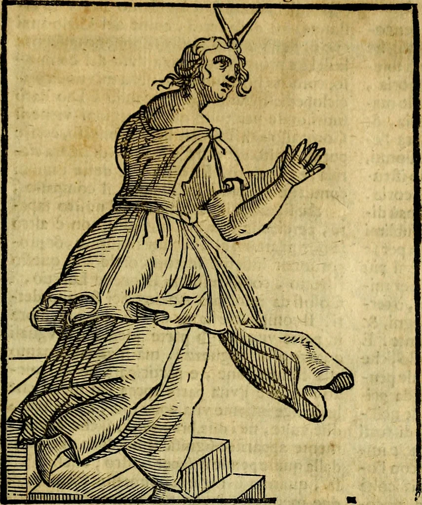 An illustration from Iconologia di Cesare Ripa ... Divisa in tre libri, ne i quali si esprimono varie imagini di virtù, vitij, affetti, passioni humane, arti, discipline, humori, elementi, corpi celesti, prouincie d'Italia, fiumi, & altre materie infinite vtili ad ogni stato di persone, 1669, leaf 688