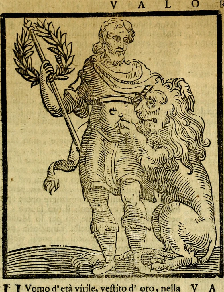 An illustration from Iconologia di Cesare Ripa ... Divisa in tre libri, ne i quali si esprimono varie imagini di virtù, vitij, affetti, passioni humane, arti, discipline, humori, elementi, corpi celesti, prouincie d'Italia, fiumi, & altre materie infinite vtili ad ogni stato di persone, 1669, leaf 700