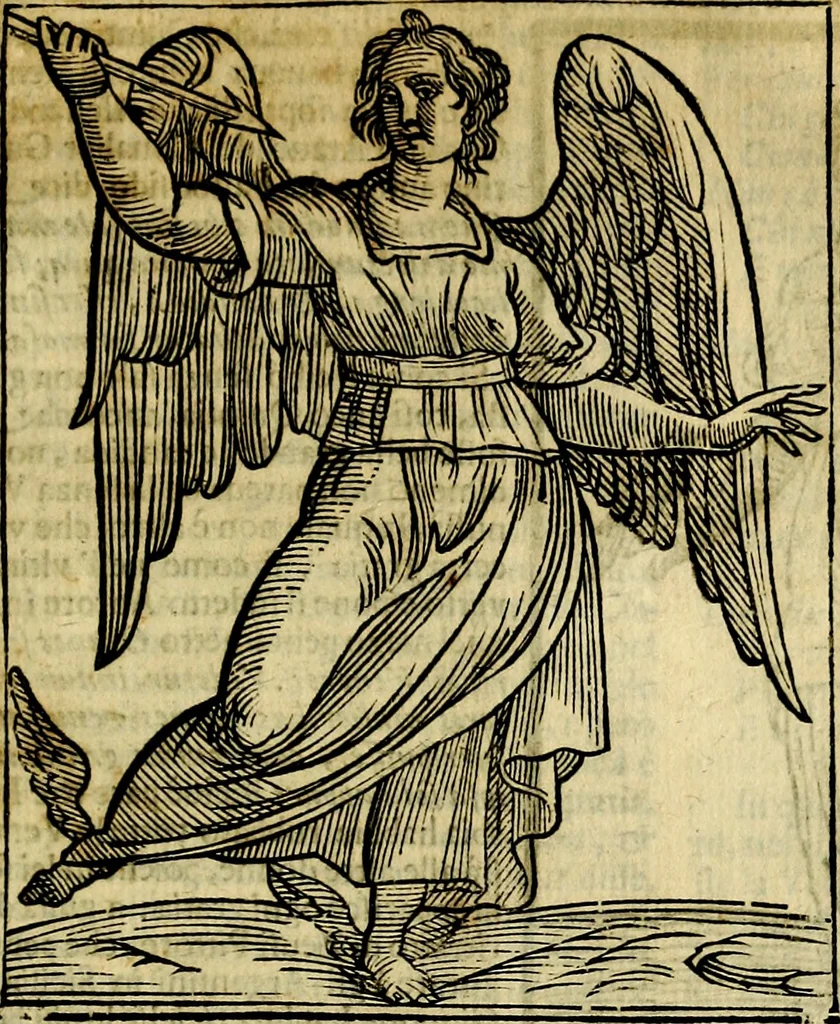 An illustration from Iconologia di Cesare Ripa ... Divisa in tre libri, ne i quali si esprimono varie imagini di virtù, vitij, affetti, passioni humane, arti, discipline, humori, elementi, corpi celesti, prouincie d'Italia, fiumi, & altre materie infinite vtili ad ogni stato di persone, 1669, leaf 710