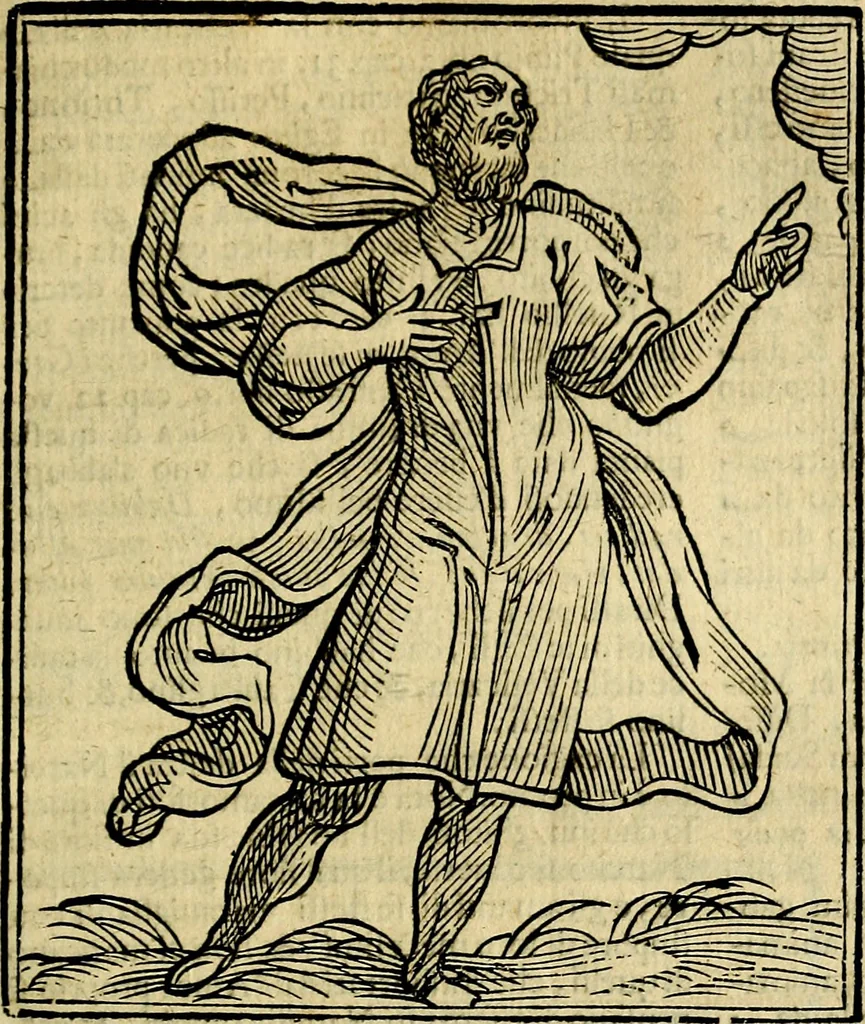 An illustration from Iconologia di Cesare Ripa ... Divisa in tre libri, ne i quali si esprimono varie imagini di virtù, vitij, affetti, passioni humane, arti, discipline, humori, elementi, corpi celesti, prouincie d'Italia, fiumi, & altre materie infinite vtili ad ogni stato di persone, 1669, leaf 90