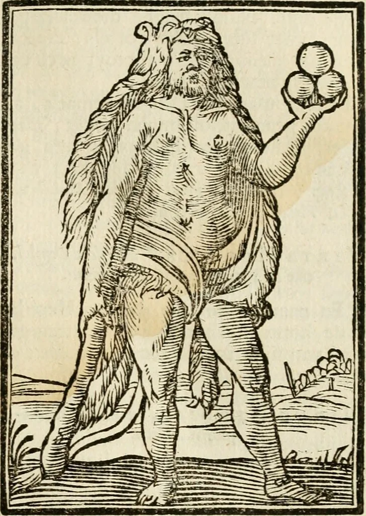 An illustration from Iconologia, of, Uytbeeldingen des verstands : waer in verscheiden afbeeldingen van deughden, ondeughden, genegentheden, menschlijcke hertztochten, konsten, leeringen, sinlijckheden, elementen, hemelsche lichamen, landschappen van Italien, revieren van alle deelen des werrelts, en alle andere ontallijcke stoffen, met hare verklaringen, werden verhandelt : een werck dat dienstigh is, allen reedenaers, poëten, schilders, beeldhouwers, teyckenaers, en alle andere konstbeminders en liefhebbers der geleertheyt en eerlijcke wetenschappen ..., 1644, leaf 106