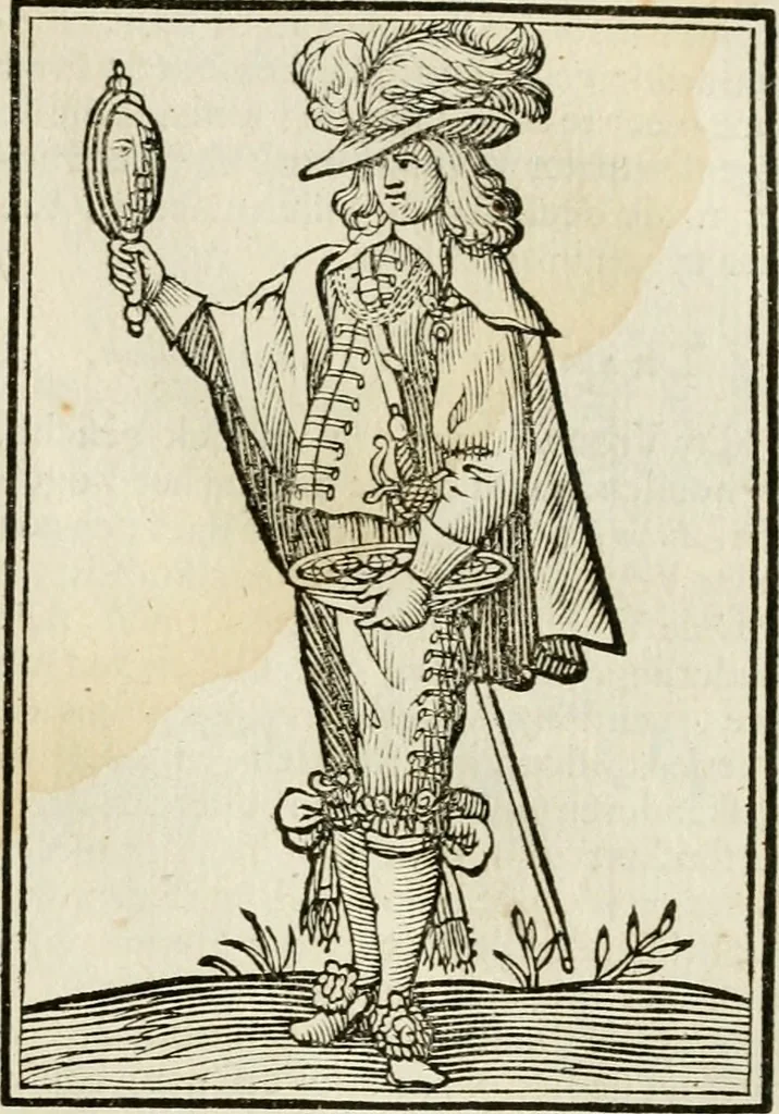 An illustration from Iconologia, of, Uytbeeldingen des verstands : waer in verscheiden afbeeldingen van deughden, ondeughden, genegentheden, menschlijcke hertztochten, konsten, leeringen, sinlijckheden, elementen, hemelsche lichamen, landschappen van Italien, revieren van alle deelen des werrelts, en alle andere ontallijcke stoffen, met hare verklaringen, werden verhandelt : een werck dat dienstigh is, allen reedenaers, poëten, schilders, beeldhouwers, teyckenaers, en alle andere konstbeminders en liefhebbers der geleertheyt en eerlijcke wetenschappen ..., 1644, leaf 180