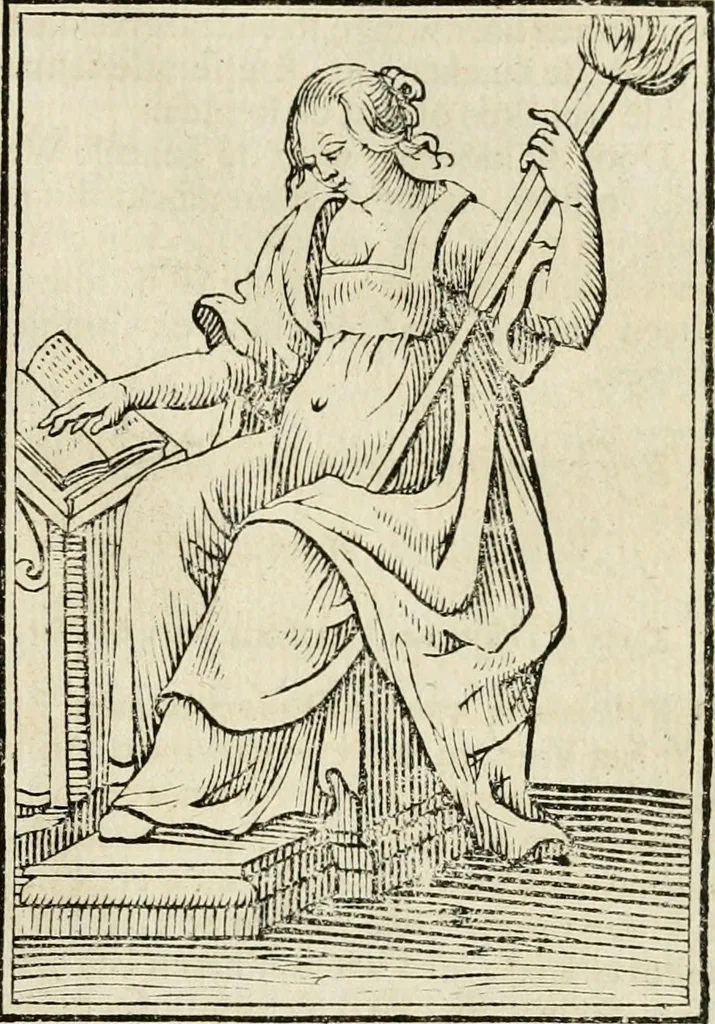 An illustration from Iconologia, of, Uytbeeldingen des verstands : waer in verscheiden afbeeldingen van deughden, ondeughden, genegentheden, menschlijcke hertztochten, konsten, leeringen, sinlijckheden, elementen, hemelsche lichamen, landschappen van Italien, revieren van alle deelen des werrelts, en alle andere ontallijcke stoffen, met hare verklaringen, werden verhandelt : een werck dat dienstigh is, allen reedenaers, poëten, schilders, beeldhouwers, teyckenaers, en alle andere konstbeminders en liefhebbers der geleertheyt en eerlijcke wetenschappen ..., 1644, leaf 294