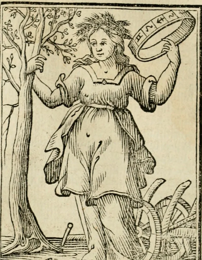 An illustration from Iconologia, of, Uytbeeldingen des verstands : waer in verscheiden afbeeldingen van deughden, ondeughden, genegentheden, menschlijcke hertztochten, konsten, leeringen, sinlijckheden, elementen, hemelsche lichamen, landschappen van Italien, revieren van alle deelen des werrelts, en alle andere ontallijcke stoffen, met hare verklaringen, werden verhandelt : een werck dat dienstigh is, allen reedenaers, poëten, schilders, beeldhouwers, teyckenaers, en alle andere konstbeminders en liefhebbers der geleertheyt en eerlijcke wetenschappen ..., 1644, leaf 301