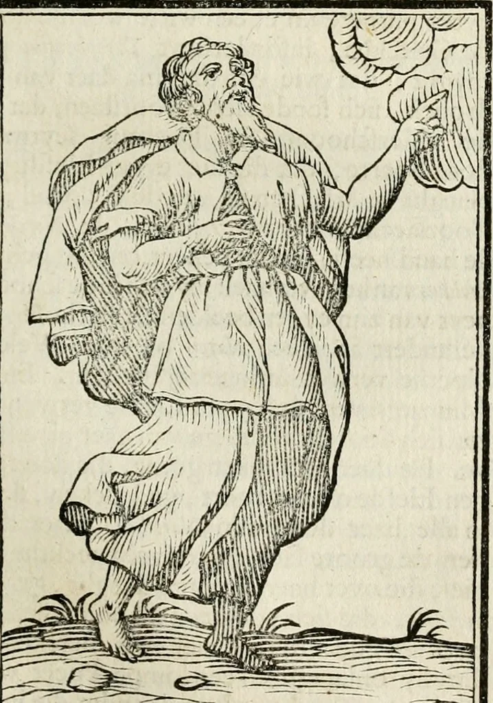 An illustration from Iconologia, of, Uytbeeldingen des verstands : waer in verscheiden afbeeldingen van deughden, ondeughden, genegentheden, menschlijcke hertztochten, konsten, leeringen, sinlijckheden, elementen, hemelsche lichamen, landschappen van Italien, revieren van alle deelen des werrelts, en alle andere ontallijcke stoffen, met hare verklaringen, werden verhandelt : een werck dat dienstigh is, allen reedenaers, poëten, schilders, beeldhouwers, teyckenaers, en alle andere konstbeminders en liefhebbers der geleertheyt en eerlijcke wetenschappen ..., 1644, leaf 316