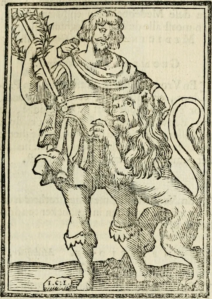 An illustration from Iconologia, of, Uytbeeldingen des verstands : waer in verscheiden afbeeldingen van deughden, ondeughden, genegentheden, menschlijcke hertztochten, konsten, leeringen, sinlijckheden, elementen, hemelsche lichamen, landschappen van Italien, revieren van alle deelen des werrelts, en alle andere ontallijcke stoffen, met hare verklaringen, werden verhandelt : een werck dat dienstigh is, allen reedenaers, poëten, schilders, beeldhouwers, teyckenaers, en alle andere konstbeminders en liefhebbers der geleertheyt en eerlijcke wetenschappen ..., 1644, leaf 348