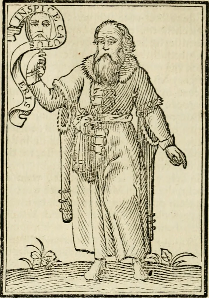 An illustration from Iconologia, of, Uytbeeldingen des verstands : waer in verscheiden afbeeldingen van deughden, ondeughden, genegentheden, menschlijcke hertztochten, konsten, leeringen, sinlijckheden, elementen, hemelsche lichamen, landschappen van Italien, revieren van alle deelen des werrelts, en alle andere ontallijcke stoffen, met hare verklaringen, werden verhandelt : een werck dat dienstigh is, allen reedenaers, poëten, schilders, beeldhouwers, teyckenaers, en alle andere konstbeminders en liefhebbers der geleertheyt en eerlijcke wetenschappen ..., 1644, leaf 383