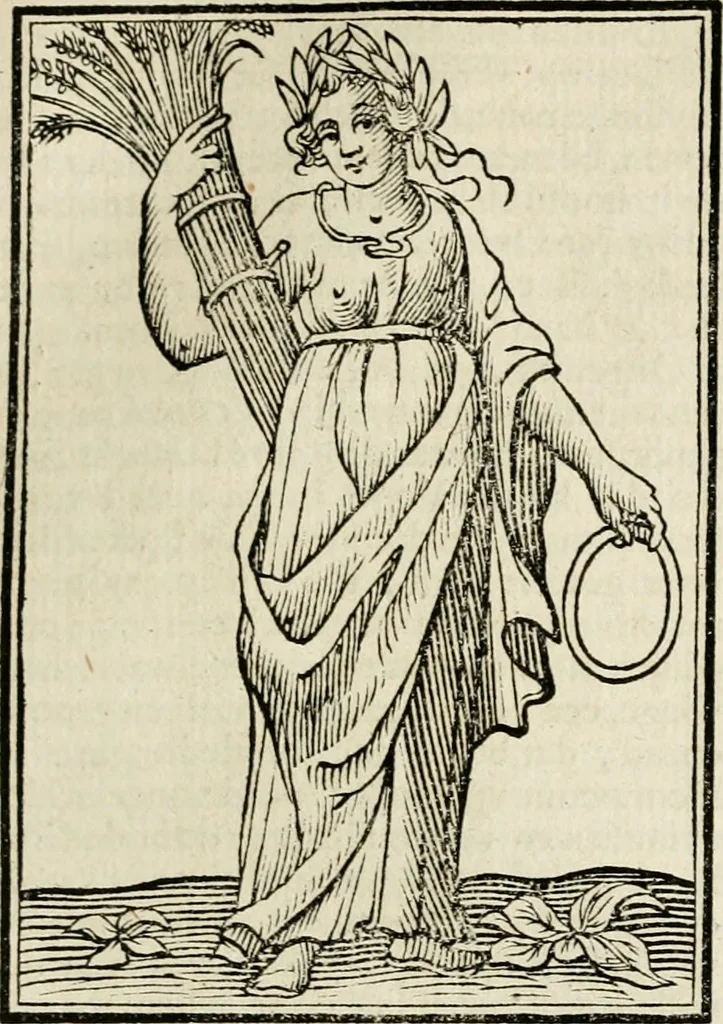 An illustration from Iconologia, of, Uytbeeldingen des verstands : waer in verscheiden afbeeldingen van deughden, ondeughden, genegentheden, menschlijcke hertztochten, konsten, leeringen, sinlijckheden, elementen, hemelsche lichamen, landschappen van Italien, revieren van alle deelen des werrelts, en alle andere ontallijcke stoffen, met hare verklaringen, werden verhandelt : een werck dat dienstigh is, allen reedenaers, poëten, schilders, beeldhouwers, teyckenaers, en alle andere konstbeminders en liefhebbers der geleertheyt en eerlijcke wetenschappen ..., 1644, leaf 384