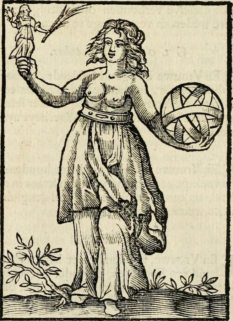 An illustration from Iconologia, of, Uytbeeldingen des verstands : waer in verscheiden afbeeldingen van deughden, ondeughden, genegentheden, menschlijcke hertztochten, konsten, leeringen, sinlijckheden, elementen, hemelsche lichamen, landschappen van Italien, revieren van alle deelen des werrelts, en alle andere ontallijcke stoffen, met hare verklaringen, werden verhandelt : een werck dat dienstigh is, allen reedenaers, poëten, schilders, beeldhouwers, teyckenaers, en alle andere konstbeminders en liefhebbers der geleertheyt en eerlijcke wetenschappen ..., 1644, leaf 462