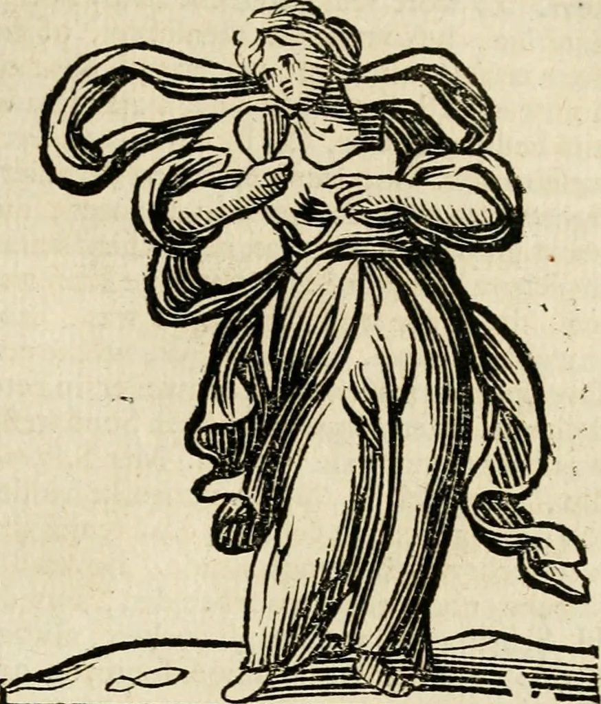 An illustration from Iconologia, of, Uytbeeldingen des verstands : waer in verscheiden afbeeldingen van deughden, ondeughden, genegentheden, menschlijcke hertztochten, konsten, leeringen, sinlijckheden, elementen, hemelsche lichamen, landschappen van Italien, revieren van alle deelen des werrelts, en alle andere ontallijcke stoffen, met hare verklaringen, werden verhandelt : een werck dat dienstigh is, allen reedenaers, poëten, schilders, beeldhouwers, teyckenaers, en alle andere konstbeminders en liefhebbers der geleertheyt en eerlijcke wetenschappen ..., 1644, leaf 466