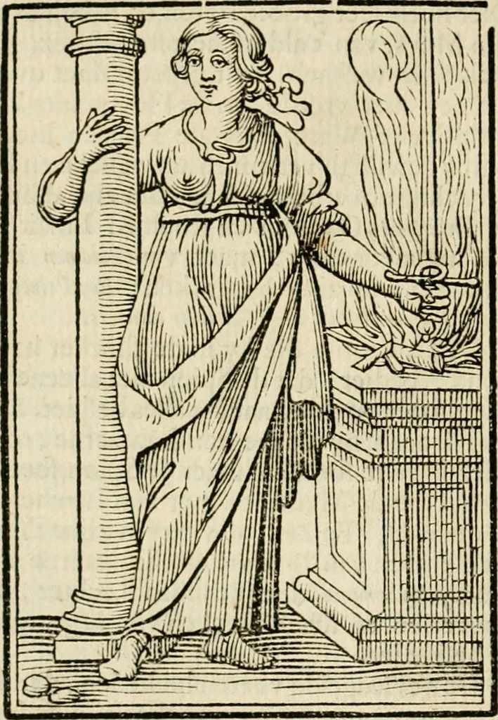 An illustration from Iconologia, of, Uytbeeldingen des verstands : waer in verscheiden afbeeldingen van deughden, ondeughden, genegentheden, menschlijcke hertztochten, konsten, leeringen, sinlijckheden, elementen, hemelsche lichamen, landschappen van Italien, revieren van alle deelen des werrelts, en alle andere ontallijcke stoffen, met hare verklaringen, werden verhandelt : een werck dat dienstigh is, allen reedenaers, poëten, schilders, beeldhouwers, teyckenaers, en alle andere konstbeminders en liefhebbers der geleertheyt en eerlijcke wetenschappen ..., 1644, leaf 505