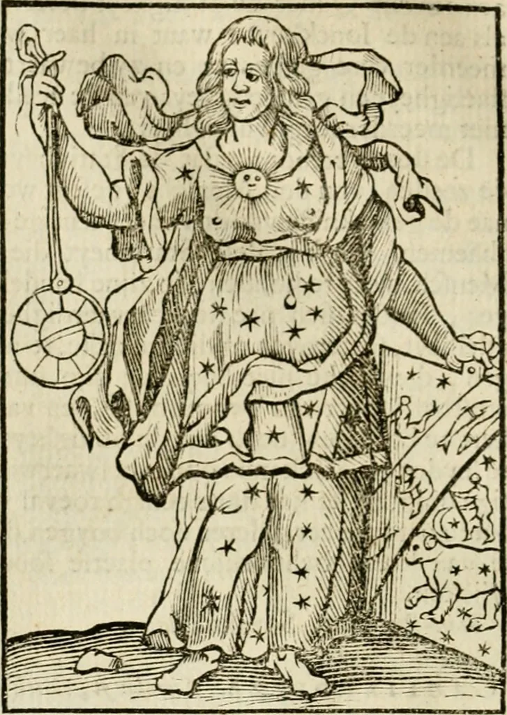 An illustration from Iconologia, of, Uytbeeldingen des verstands : waer in verscheiden afbeeldingen van deughden, ondeughden, genegentheden, menschlijcke hertztochten, konsten, leeringen, sinlijckheden, elementen, hemelsche lichamen, landschappen van Italien, revieren van alle deelen des werrelts, en alle andere ontallijcke stoffen, met hare verklaringen, werden verhandelt : een werck dat dienstigh is, allen reedenaers, poëten, schilders, beeldhouwers, teyckenaers, en alle andere konstbeminders en liefhebbers der geleertheyt en eerlijcke wetenschappen ..., 1644, leaf 507