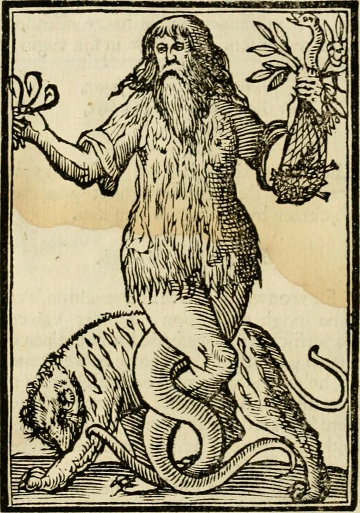 An illustration from Iconologia, of, Uytbeeldingen des verstands : waer in verscheiden afbeeldingen van deughden, ondeughden, genegentheden, menschlijcke hertztochten, konsten, leeringen, sinlijckheden, elementen, hemelsche lichamen, landschappen van Italien, revieren van alle deelen des werrelts, en alle andere ontallijcke stoffen, met hare verklaringen, werden verhandelt : een werck dat dienstigh is, allen reedenaers, poëten, schilders, beeldhouwers, teyckenaers, en alle andere konstbeminders en liefhebbers der geleertheyt en eerlijcke wetenschappen ..., 1644, leaf 51