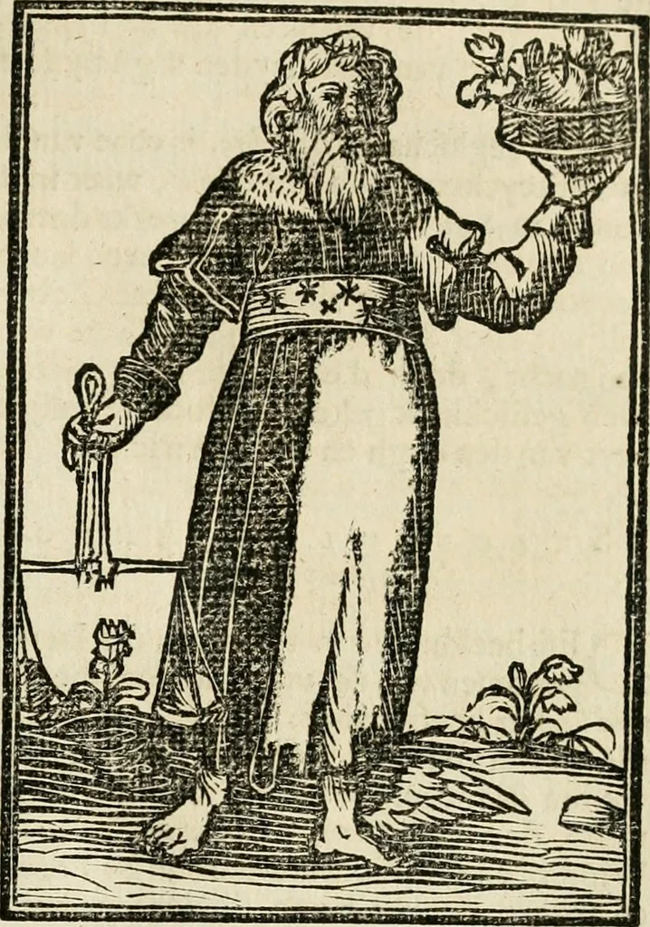 An illustration from Iconologia, of, Uytbeeldingen des verstands : waer in verscheiden afbeeldingen van deughden, ondeughden, genegentheden, menschlijcke hertztochten, konsten, leeringen, sinlijckheden, elementen, hemelsche lichamen, landschappen van Italien, revieren van alle deelen des werrelts, en alle andere ontallijcke stoffen, met hare verklaringen, werden verhandelt : een werck dat dienstigh is, allen reedenaers, poëten, schilders, beeldhouwers, teyckenaers, en alle andere konstbeminders en liefhebbers der geleertheyt en eerlijcke wetenschappen ..., 1644, leaf 526
