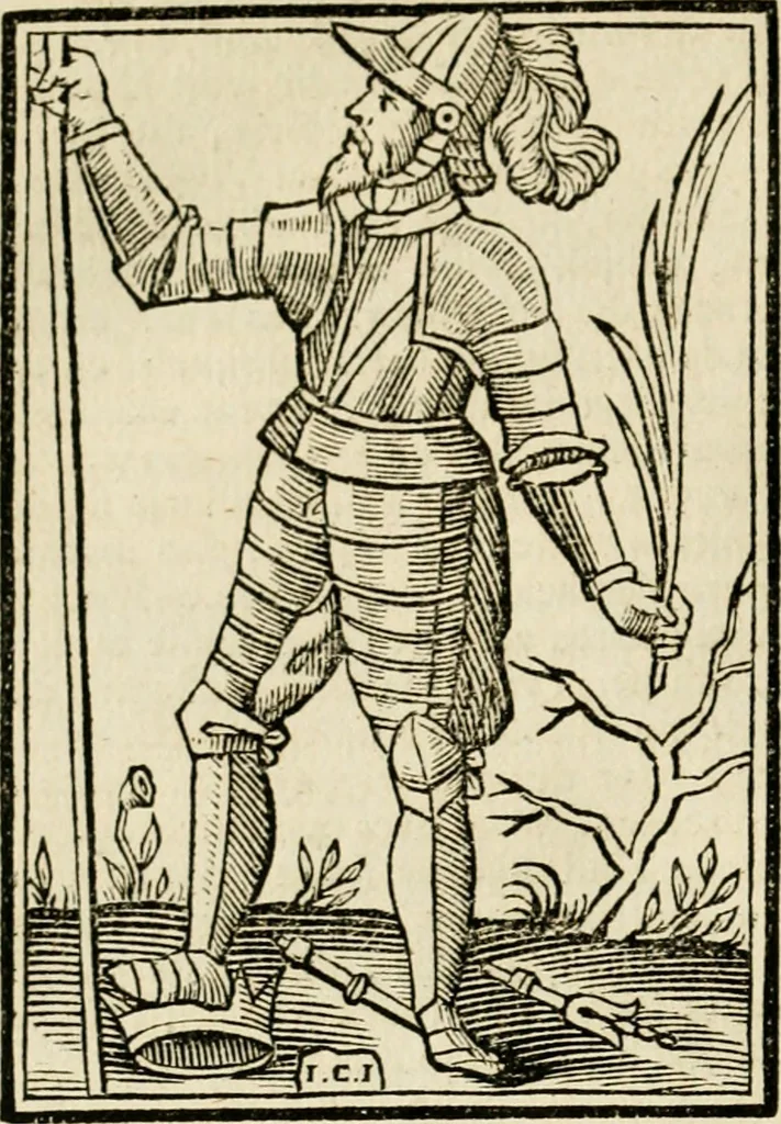 An illustration from Iconologia, of, Uytbeeldingen des verstands : waer in verscheiden afbeeldingen van deughden, ondeughden, genegentheden, menschlijcke hertztochten, konsten, leeringen, sinlijckheden, elementen, hemelsche lichamen, landschappen van Italien, revieren van alle deelen des werrelts, en alle andere ontallijcke stoffen, met hare verklaringen, werden verhandelt : een werck dat dienstigh is, allen reedenaers, poëten, schilders, beeldhouwers, teyckenaers, en alle andere konstbeminders en liefhebbers der geleertheyt en eerlijcke wetenschappen ..., 1644, leaf 545