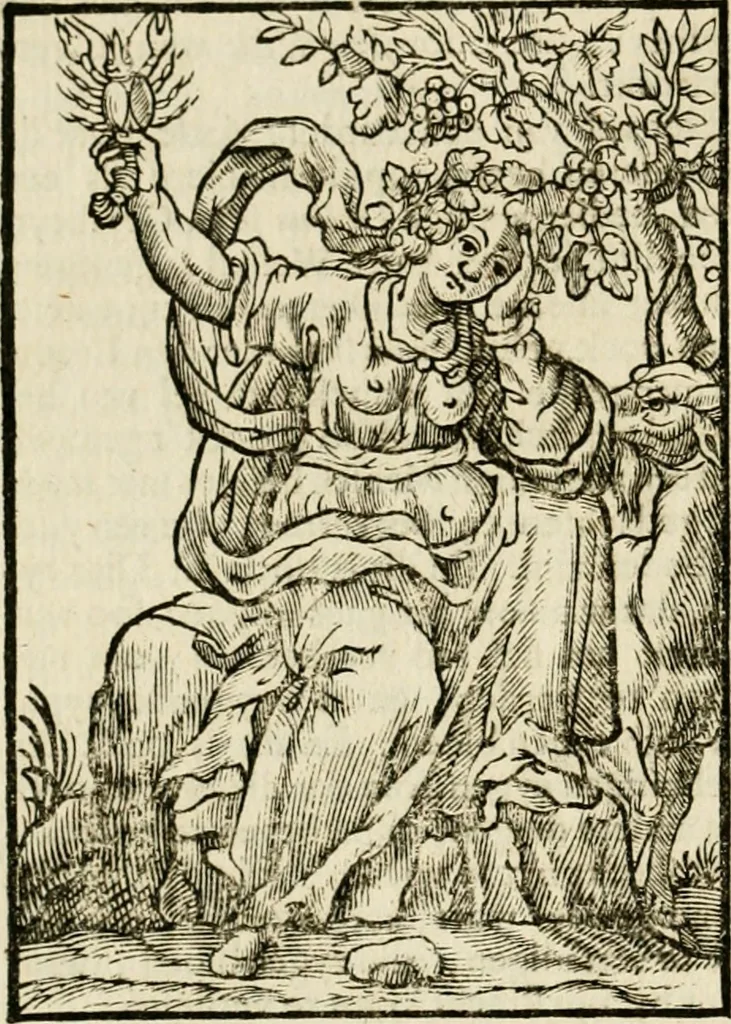 An illustration from Iconologia, of, Uytbeeldingen des verstands : waer in verscheiden afbeeldingen van deughden, ondeughden, genegentheden, menschlijcke hertztochten, konsten, leeringen, sinlijckheden, elementen, hemelsche lichamen, landschappen van Italien, revieren van alle deelen des werrelts, en alle andere ontallijcke stoffen, met hare verklaringen, werden verhandelt : een werck dat dienstigh is, allen reedenaers, poëten, schilders, beeldhouwers, teyckenaers, en alle andere konstbeminders en liefhebbers der geleertheyt en eerlijcke wetenschappen ..., 1644, leaf 615