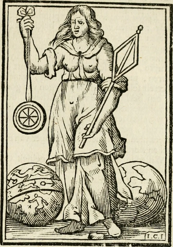 An illustration from Iconologia, of, Uytbeeldingen des verstands : waer in verscheiden afbeeldingen van deughden, ondeughden, genegentheden, menschlijcke hertztochten, konsten, leeringen, sinlijckheden, elementen, hemelsche lichamen, landschappen van Italien, revieren van alle deelen des werrelts, en alle andere ontallijcke stoffen, met hare verklaringen, werden verhandelt : een werck dat dienstigh is, allen reedenaers, poëten, schilders, beeldhouwers, teyckenaers, en alle andere konstbeminders en liefhebbers der geleertheyt en eerlijcke wetenschappen ..., 1644, leaf 620
