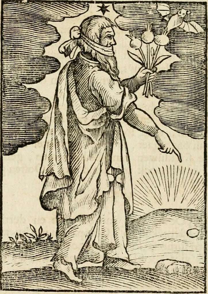 An illustration from Iconologia, of, Uytbeeldingen des verstands : waer in verscheiden afbeeldingen van deughden, ondeughden, genegentheden, menschlijcke hertztochten, konsten, leeringen, sinlijckheden, elementen, hemelsche lichamen, landschappen van Italien, revieren van alle deelen des werrelts, en alle andere ontallijcke stoffen, met hare verklaringen, werden verhandelt : een werck dat dienstigh is, allen reedenaers, poëten, schilders, beeldhouwers, teyckenaers, en alle andere konstbeminders en liefhebbers der geleertheyt en eerlijcke wetenschappen ..., 1644, leaf 648