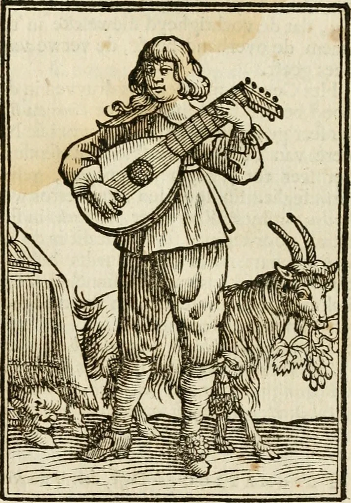 An illustration from Iconologia, of, Uytbeeldingen des verstands : waer in verscheiden afbeeldingen van deughden, ondeughden, genegentheden, menschlijcke hertztochten, konsten, leeringen, sinlijckheden, elementen, hemelsche lichamen, landschappen van Italien, revieren van alle deelen des werrelts, en alle andere ontallijcke stoffen, met hare verklaringen, werden verhandelt : een werck dat dienstigh is, allen reedenaers, poëten, schilders, beeldhouwers, teyckenaers, en alle andere konstbeminders en liefhebbers der geleertheyt en eerlijcke wetenschappen ..., 1644, leaf 96