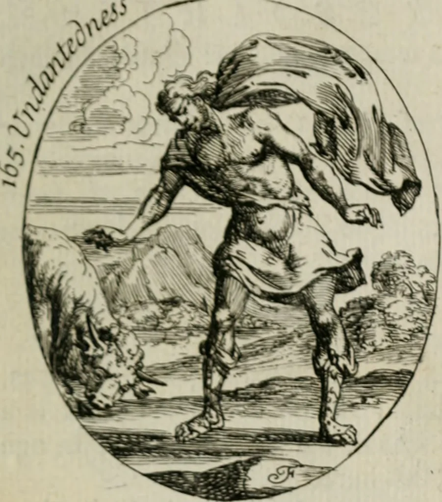An illustration from Iconologia, or, Moral emblems, 1709, leaf 100