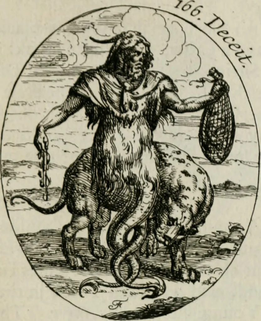 An illustration from Iconologia, or, Moral emblems, 1709, leaf 100