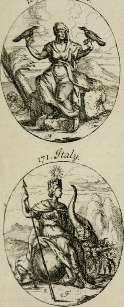 An illustration from Iconologia, or, Moral emblems, 1709, leaf 102