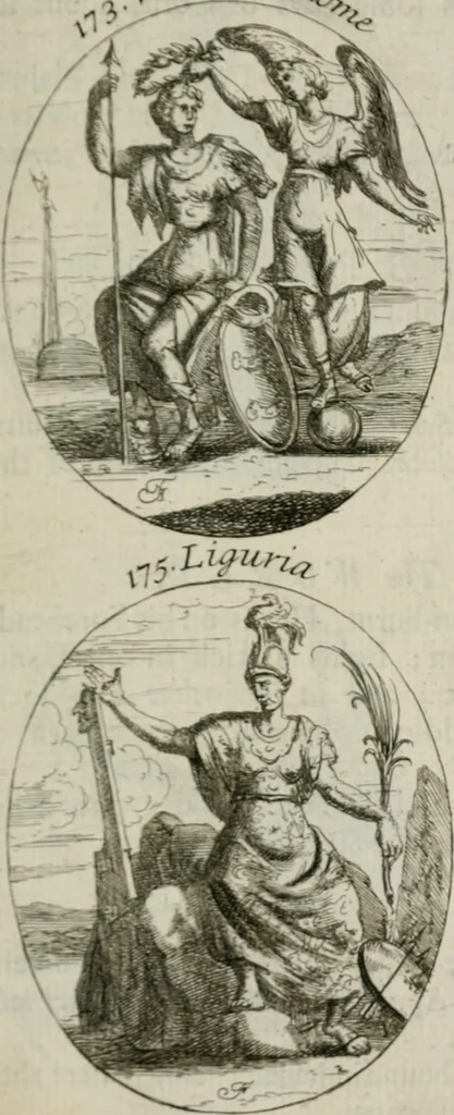 An illustration from Iconologia, or, Moral emblems, 1709, leaf 104