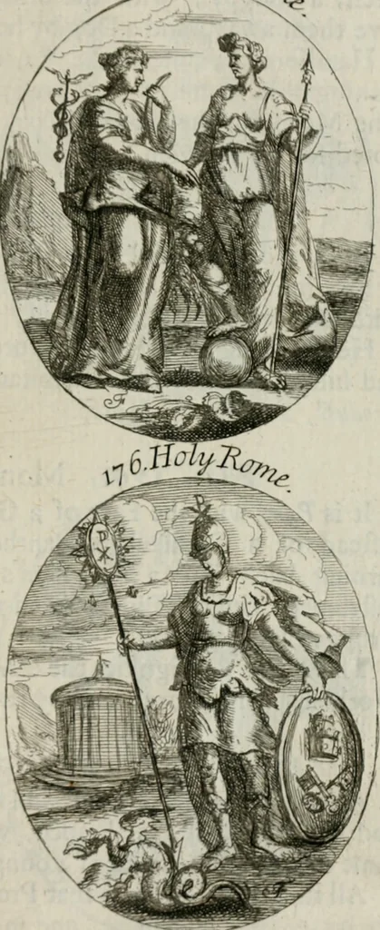 An illustration from Iconologia, or, Moral emblems, 1709, leaf 104