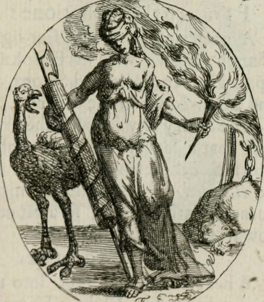 An illustration from Iconologia, or, Moral emblems, 1709, leaf 110
