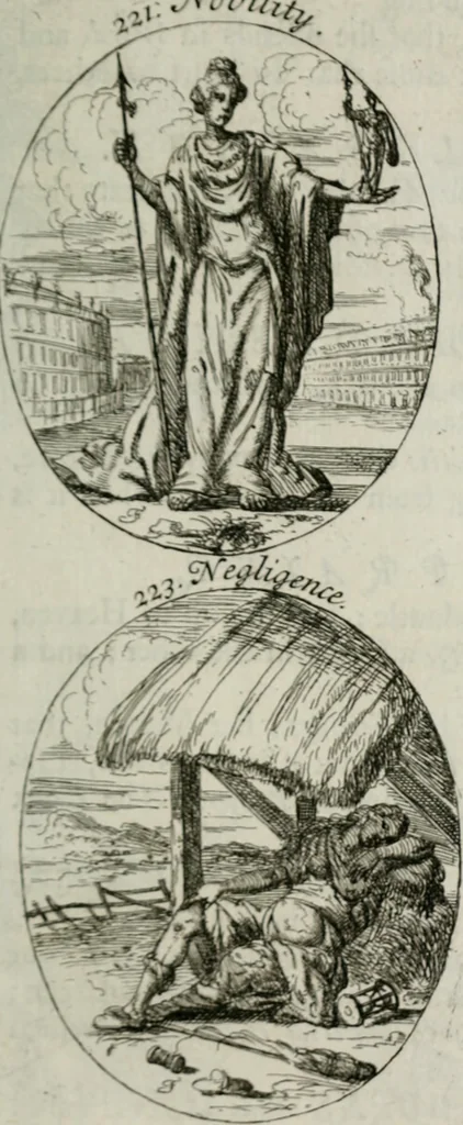 An illustration from Iconologia, or, Moral emblems, 1709, leaf 128
