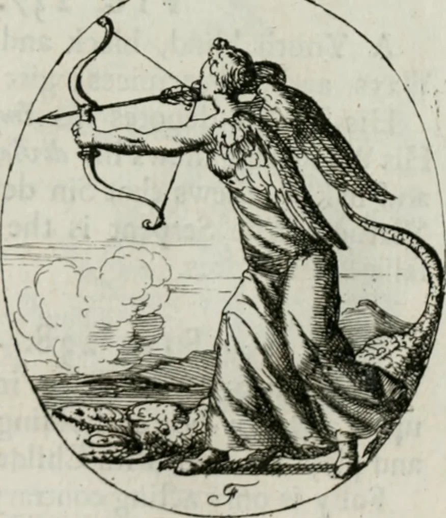 An illustration from Iconologia, or, Moral emblems, 1709, leaf 132