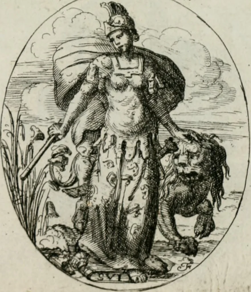 An illustration from Iconologia, or, Moral emblems, 1709, leaf 144