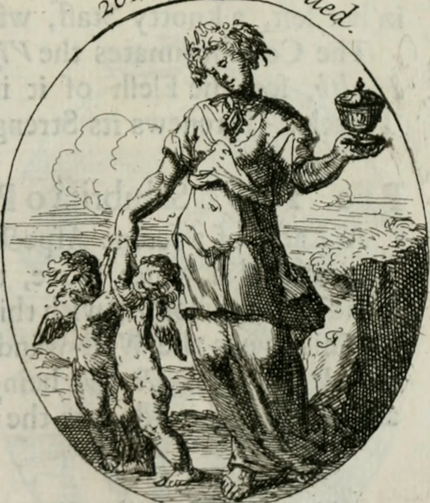 An illustration from Iconologia, or, Moral emblems, 1709, leaf 146